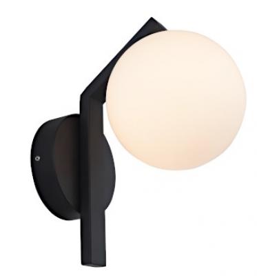 RAYNA 1 LIGHT BLACK WALL LIGHT IP44